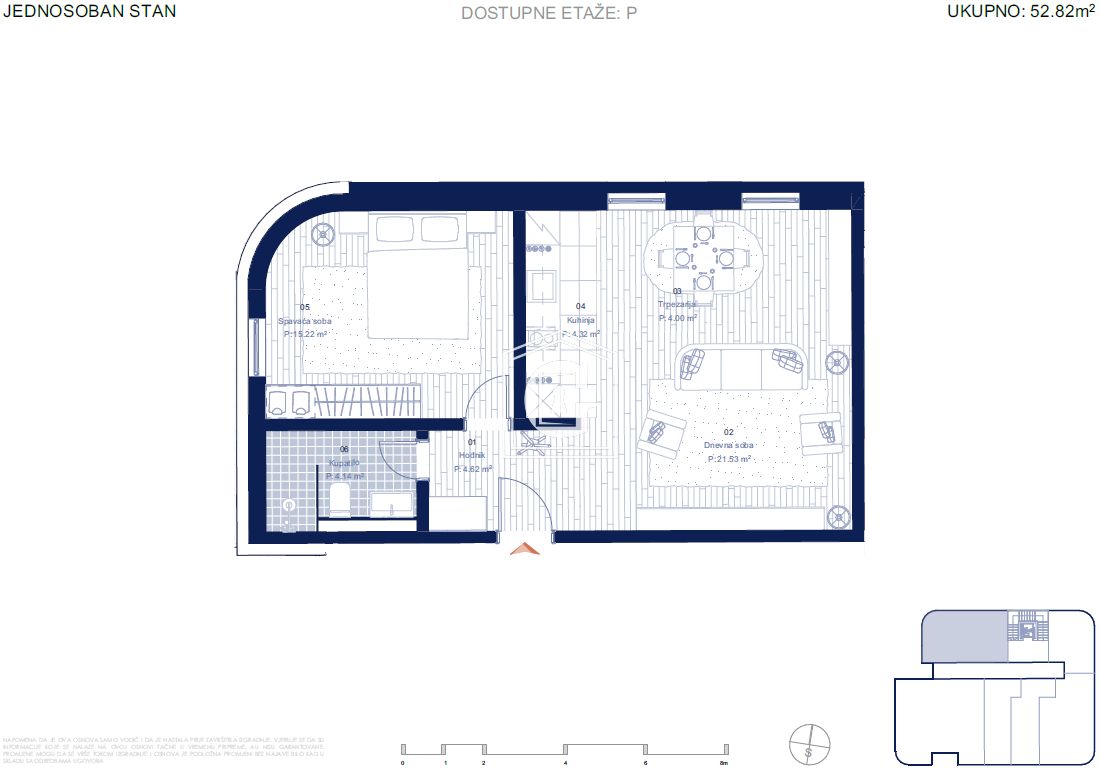 Апартаменты в Ластве, Черногория, 27 м² - фото 9