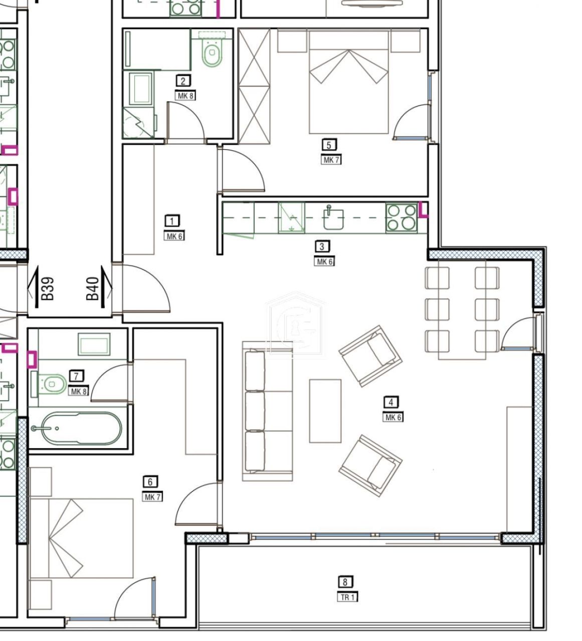 Апартаменты в Ивановичи, Черногория, 84.6 м² - фото 11