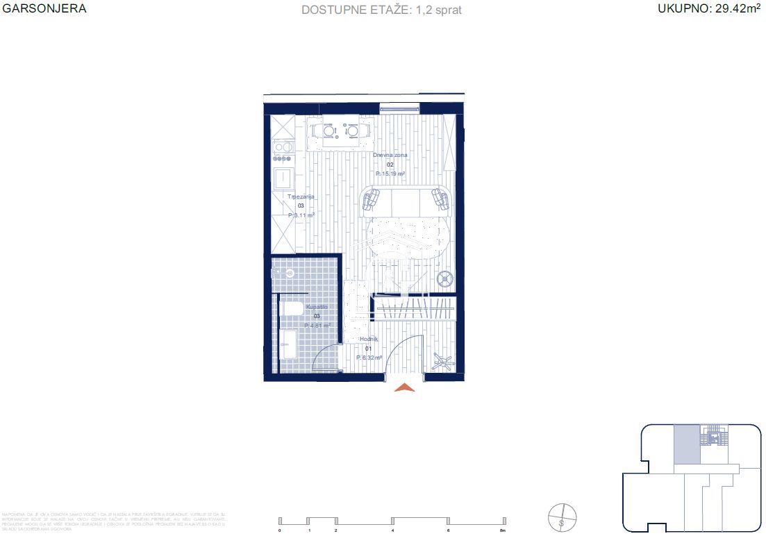 Апартаменты в Ластве, Черногория, 27 м² - фото 12
