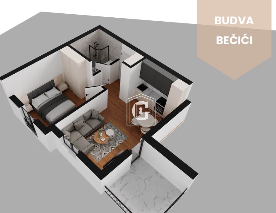 Апартаменты в Бечичи, Черногория, 34 м² - фото 11