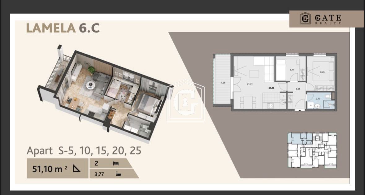 Апартаменты в Тивате, Черногория, 51 м² - фото 17