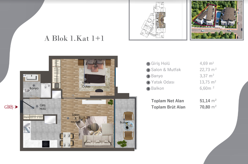 Квартира Алтынташ, Турция, 62 м² - фото 12