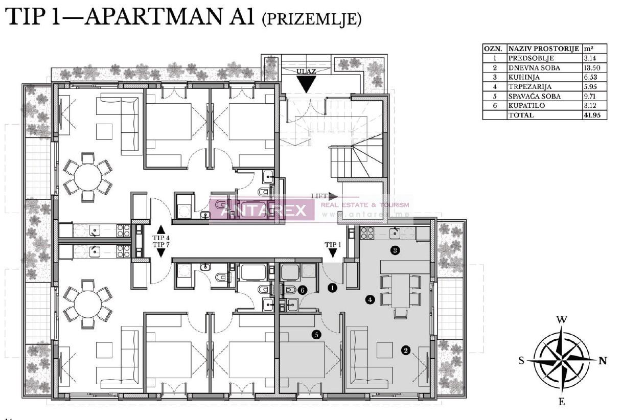 Апартаменты в Дженовичах, Черногория, 42 м² - фото 15