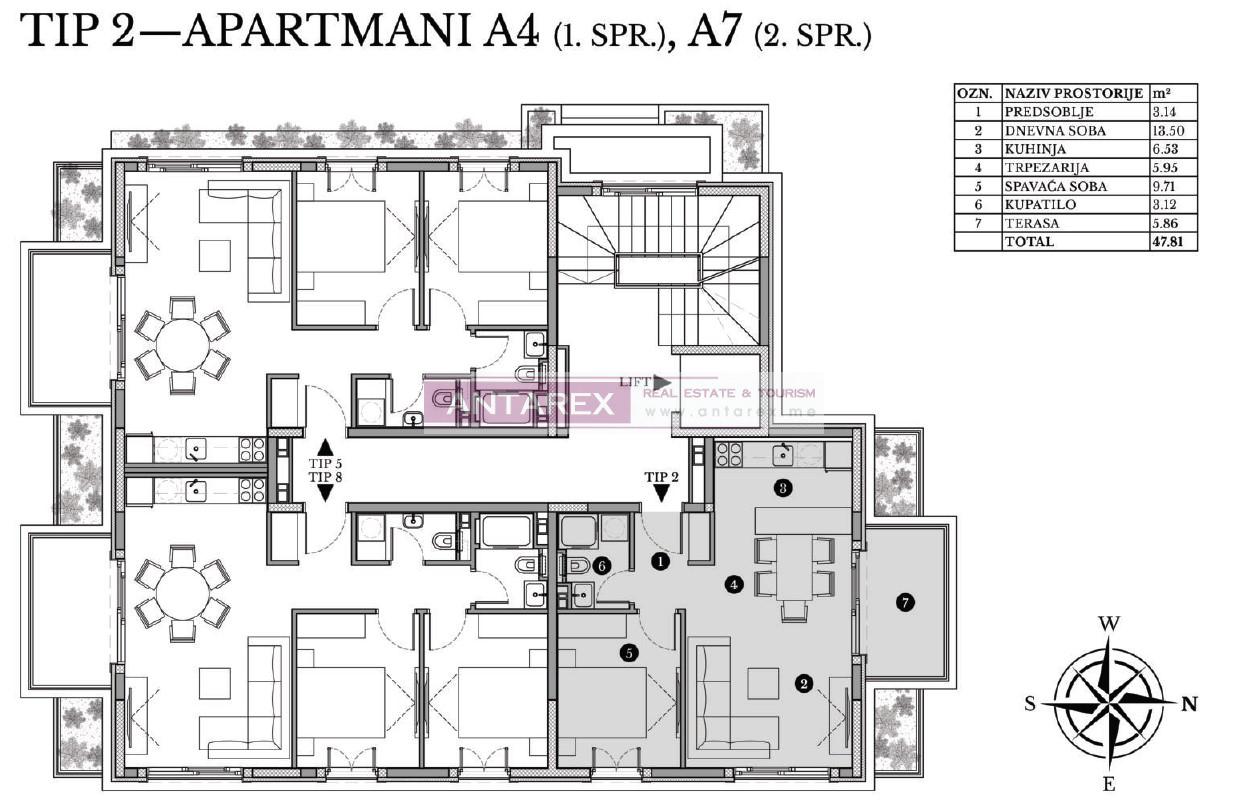 Апартаменты в Дженовичах, Черногория, 60 м² - фото 17