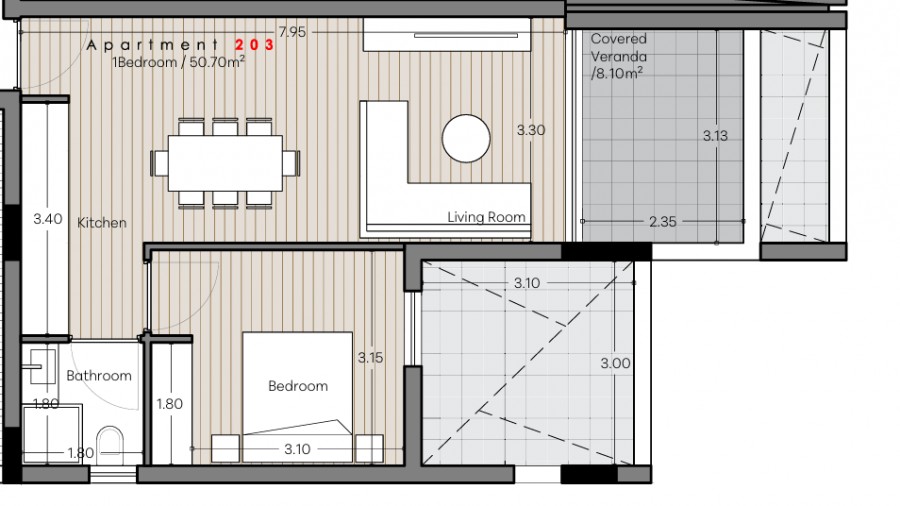 Апартаменты в Лимасоле, Кипр, 68 м² - фото 10