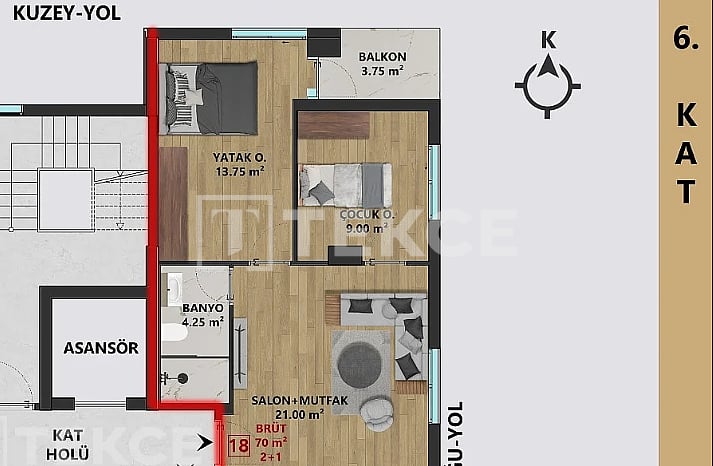 Апартаменты в Анталии, Турция, 80 м² - фото 15
