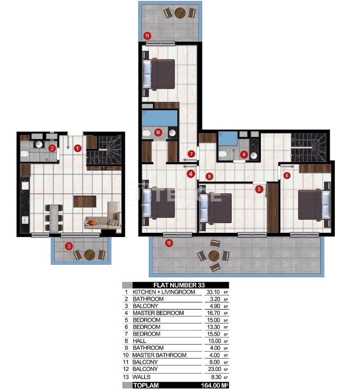 Пентхаус в Алании, Турция, 111 м² - фото 17