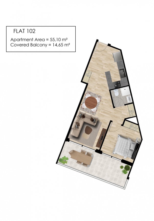 Апартаменты в Пафосе, Кипр, 69 м² - фото 10