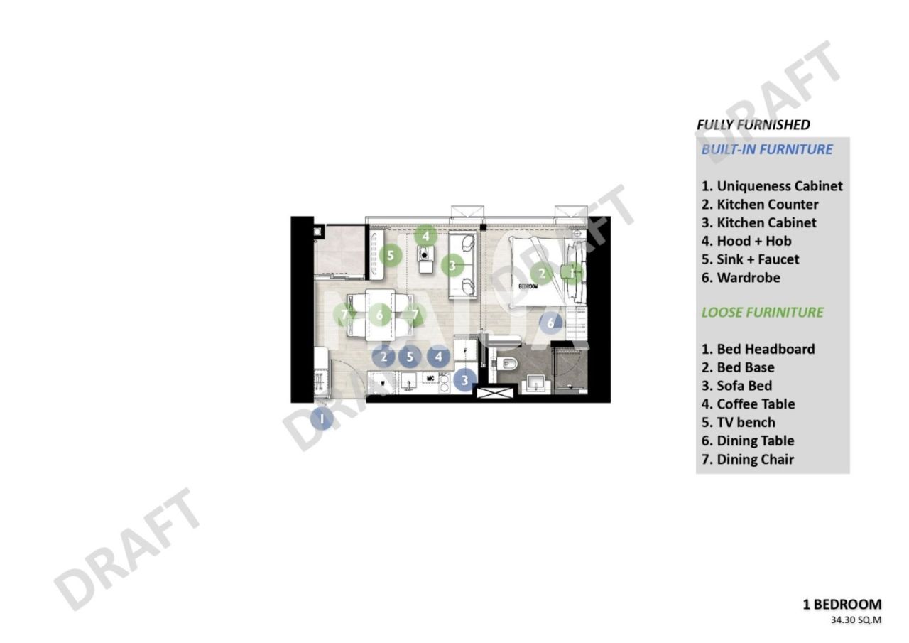 Апартаменты в Паттайе, Таиланд, 34 м² - фото 2