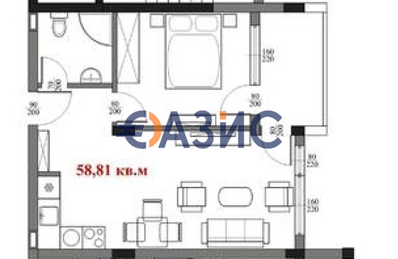 Апартаменты в Святом Власе, Болгария, 58.8 м² - фото 7