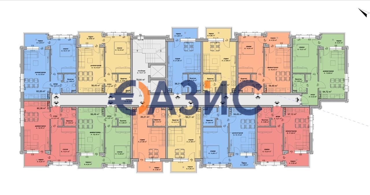 Апартаменты на Солнечном берегу, Болгария, 58.5 м² - фото 10