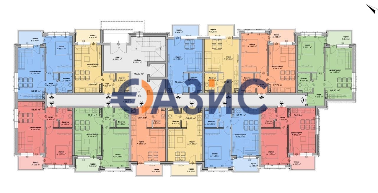 Апартаменты на Солнечном берегу, Болгария, 38.5 м² - фото 10