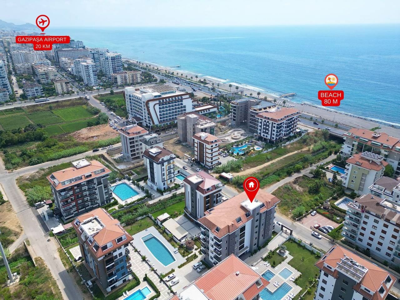 Апартаменты в Алании, Турция, 55 м² - фото 2