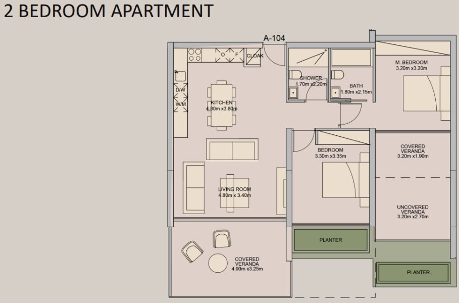 Апартаменты в Пафосе, Кипр, 102 м² - фото 18