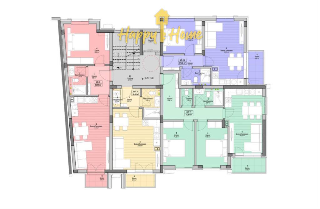 Студия на Солнечном берегу, Болгария, 47 м² - фото 12