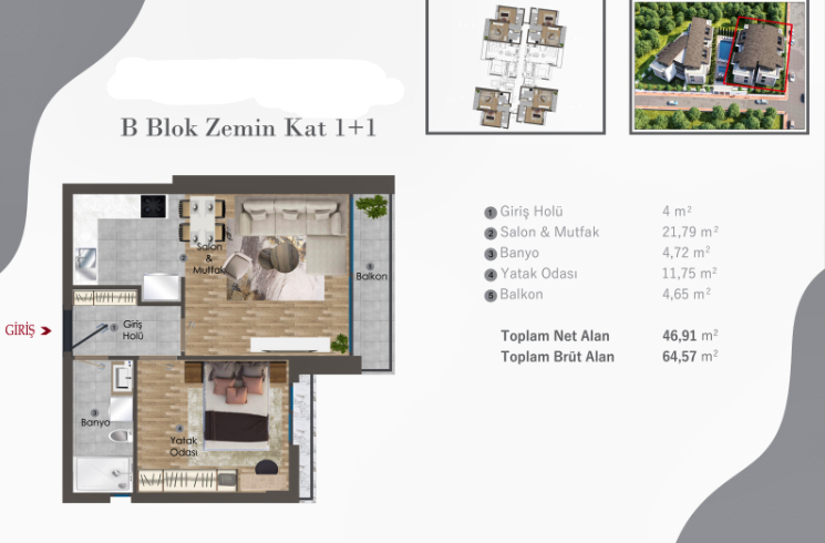 Квартира Алтынташ, Турция, 62 м² - фото 17