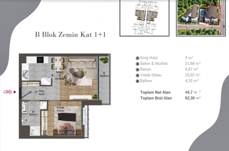 Квартира Алтынташ, Турция, 62 м² - фото 18