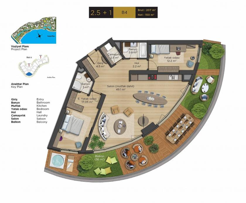 Квартира в Стамбуле, Турция, 237 м² - фото 17