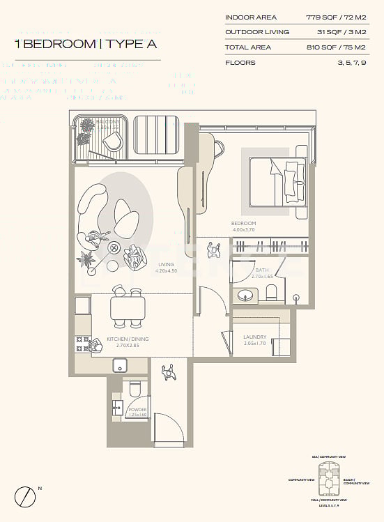 Апартаменты в Дубае, ОАЭ, 75 м² - фото 13