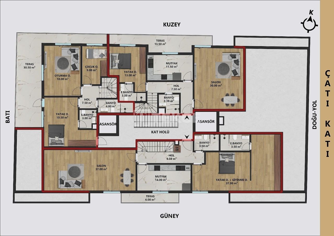 Апартаменты в Анталии, Турция, 45 м² - фото 14