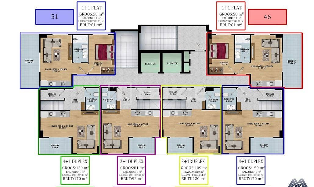 Пентхаус в Алании, Турция, 120 м² - фото 15