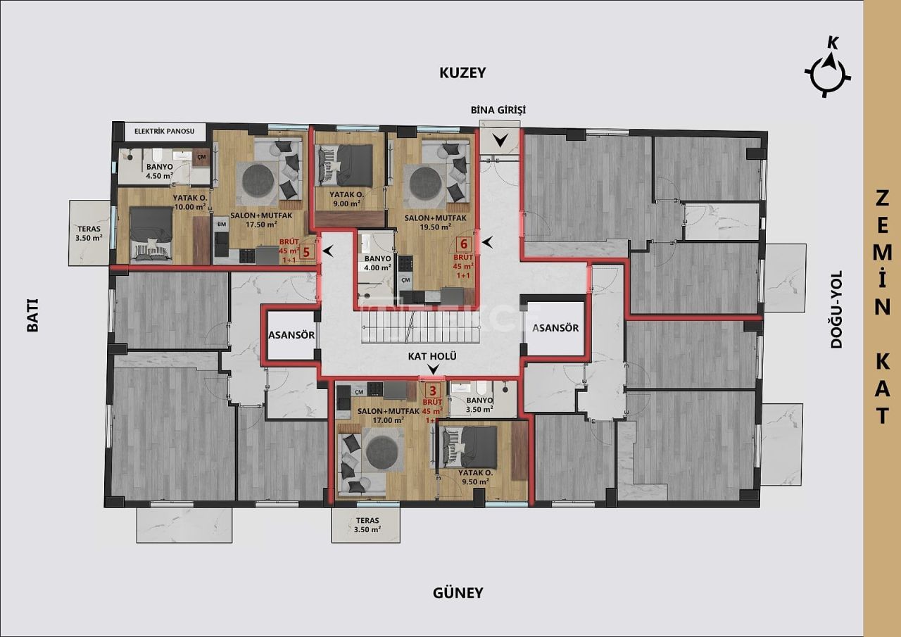 Апартаменты в Анталии, Турция, 45 м² - фото 17