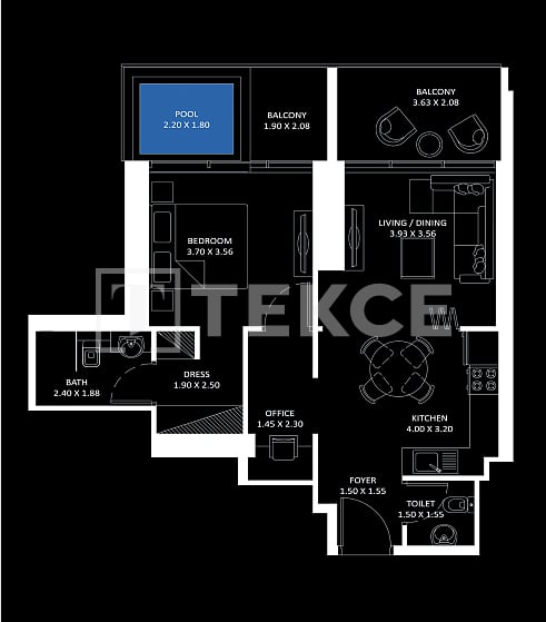 Апартаменты в Дубае, ОАЭ, 76 м² - фото 18