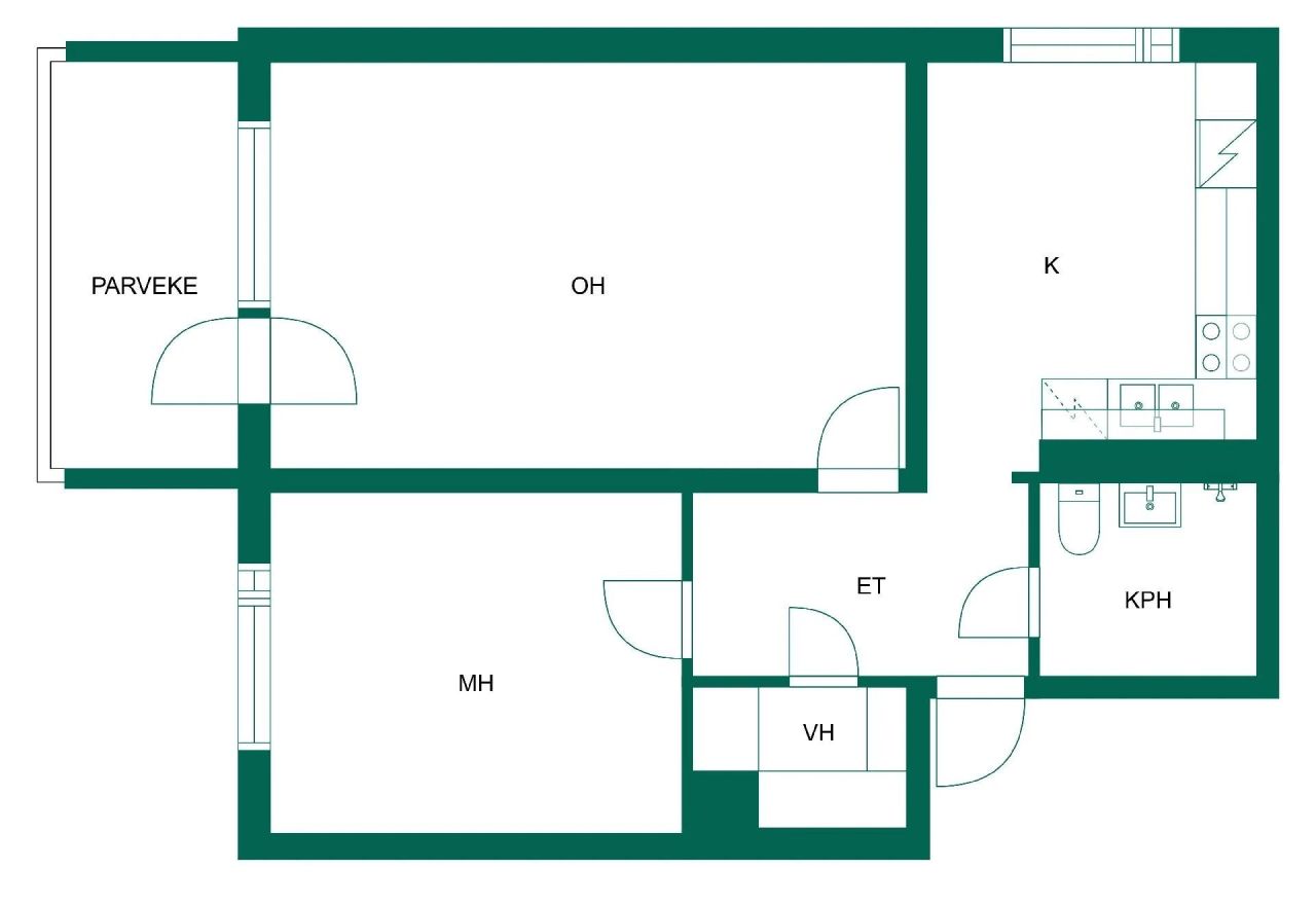 Квартира в Лахти, Финляндия, 57.5 м² - фото 2