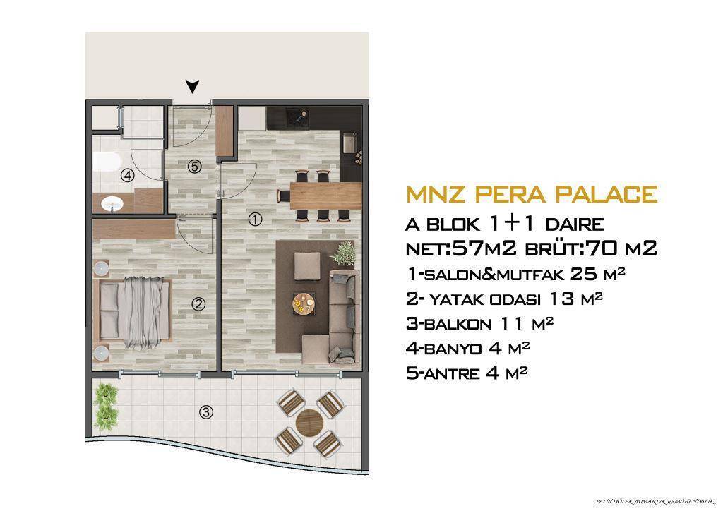 Квартира в Мерсине, Турция, 125 м² - фото 14