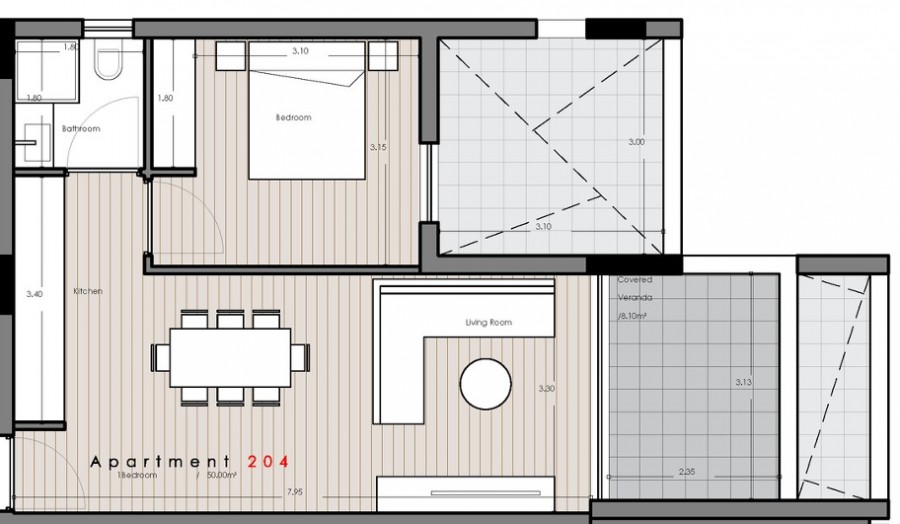 Апартаменты в Лимасоле, Кипр, 58 м² - фото 5