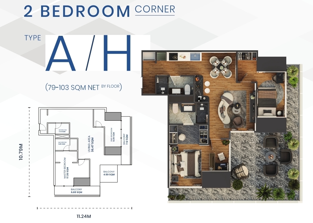 Апартаменты в Пномпене, Камбоджа, 79 м² - фото 12