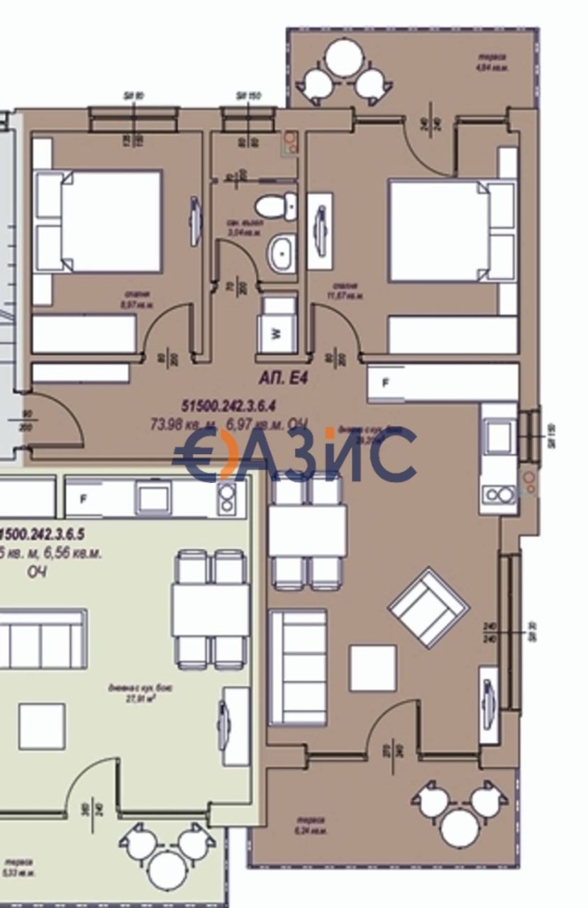 Апартаменты на Солнечном берегу, Болгария, 81 м² - фото 11