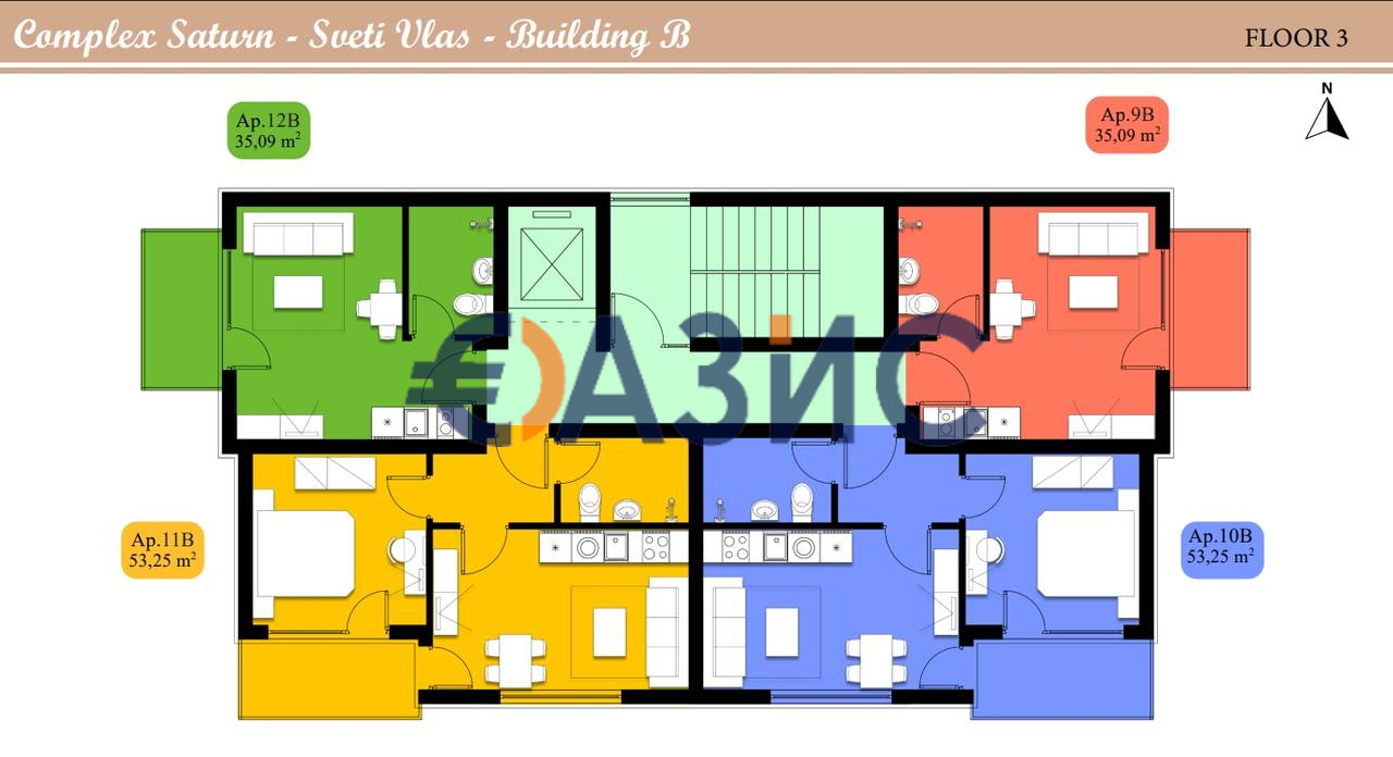 Апартаменты в Святом Власе, Болгария, 35.1 м² - фото 15