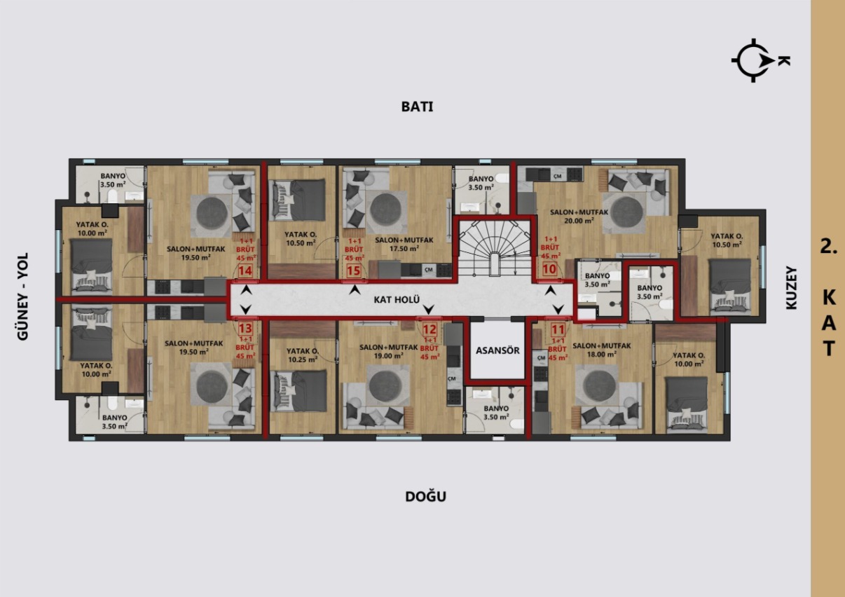 Квартира Центр, Турция, 45 м² - фото 4
