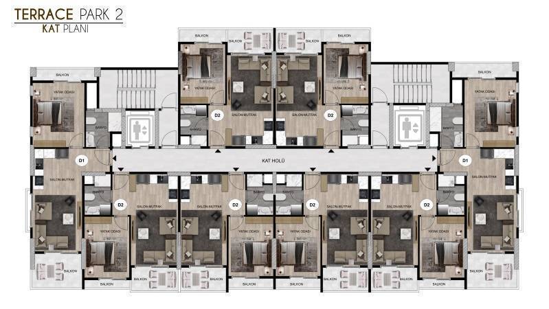 Квартира в Мерсине, Турция, 64 м² - фото 13