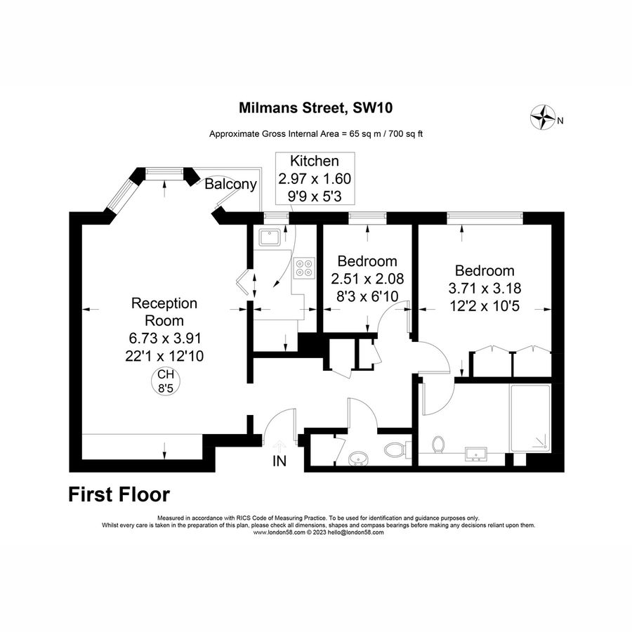 Квартира в Лондоне, Великобритания, 65 м² - фото 13