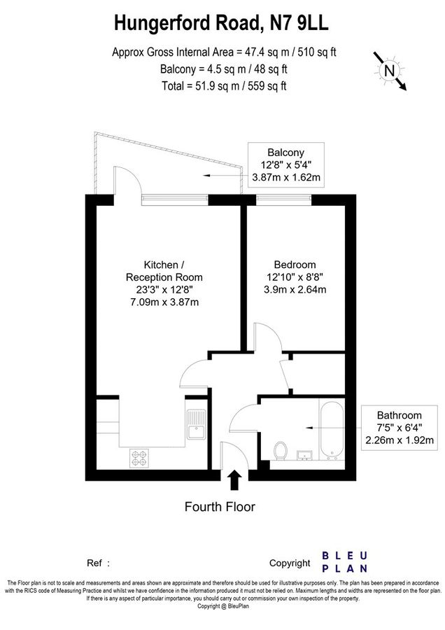 Квартира в Лондоне, Великобритания, 52 м² - фото 16