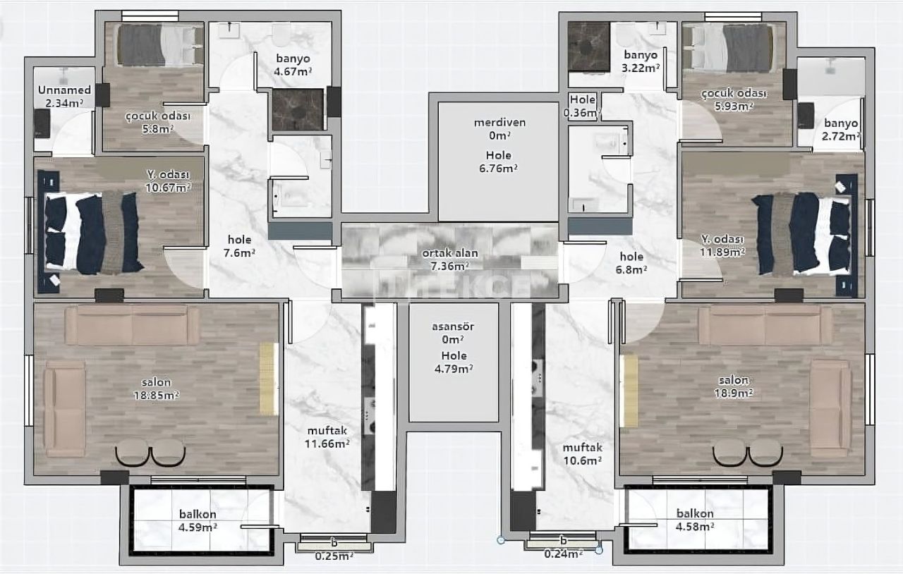 Апартаменты в Анталии, Турция, 90 м² - фото 16