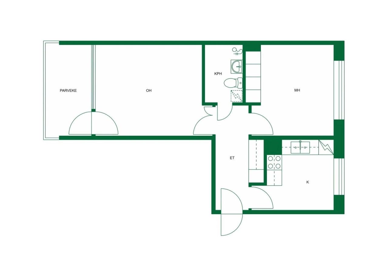 Квартира в Пиексямяки, Финляндия, 46 м² - фото 2