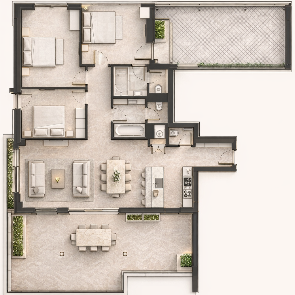 Апартаменты в Тивате, Черногория, 114.05 м² - фото 9