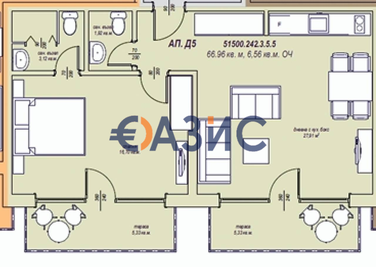 Апартаменты на Солнечном берегу, Болгария, 73.5 м² - фото 7