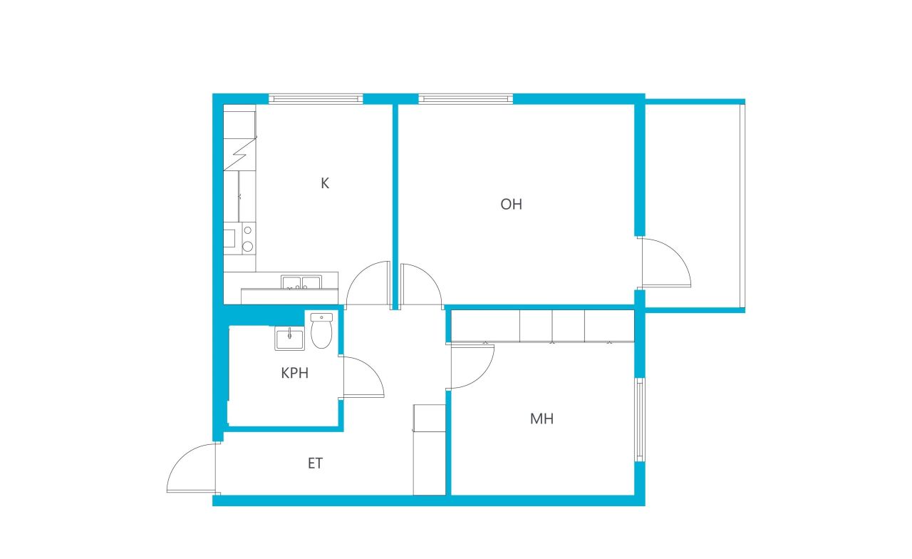 Квартира в Коуволе, Финляндия, 54.5 м² - фото 2