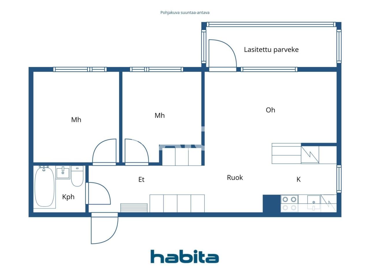 Апартаменты в Хельсинки, Финляндия, 56 м² - фото 2