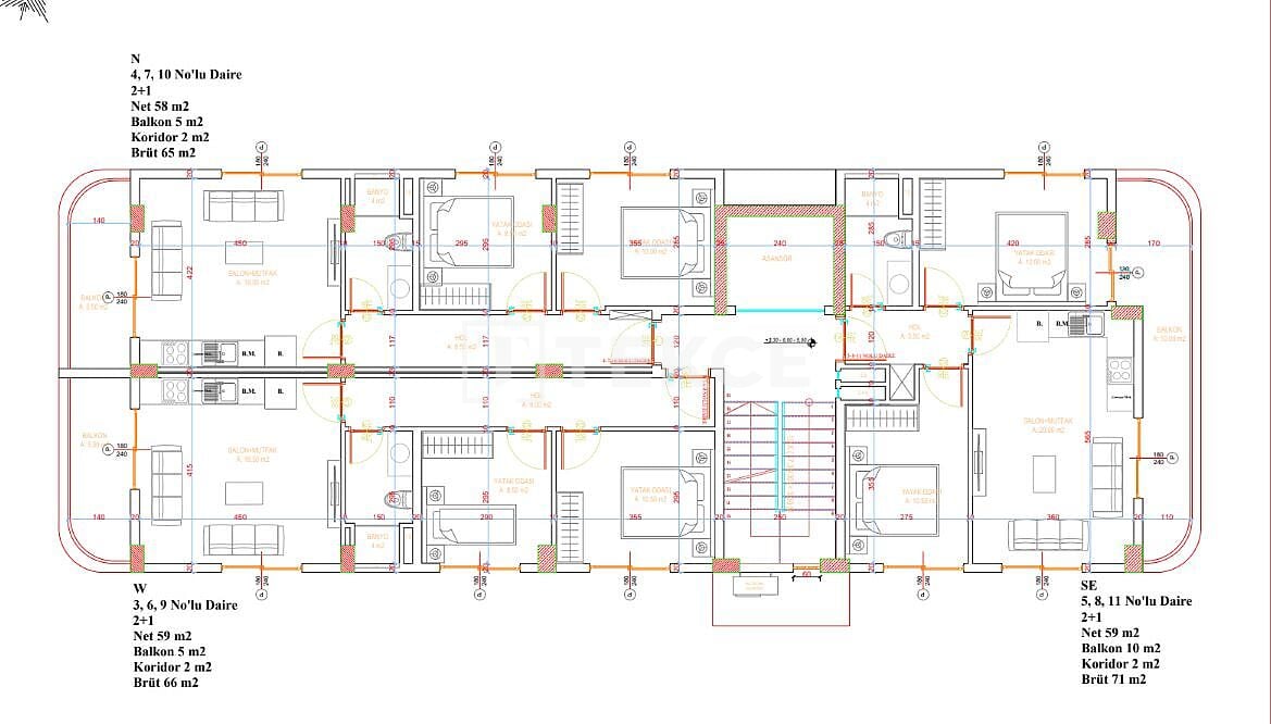 Апартаменты в Алании, Турция, 71 м² - фото 11