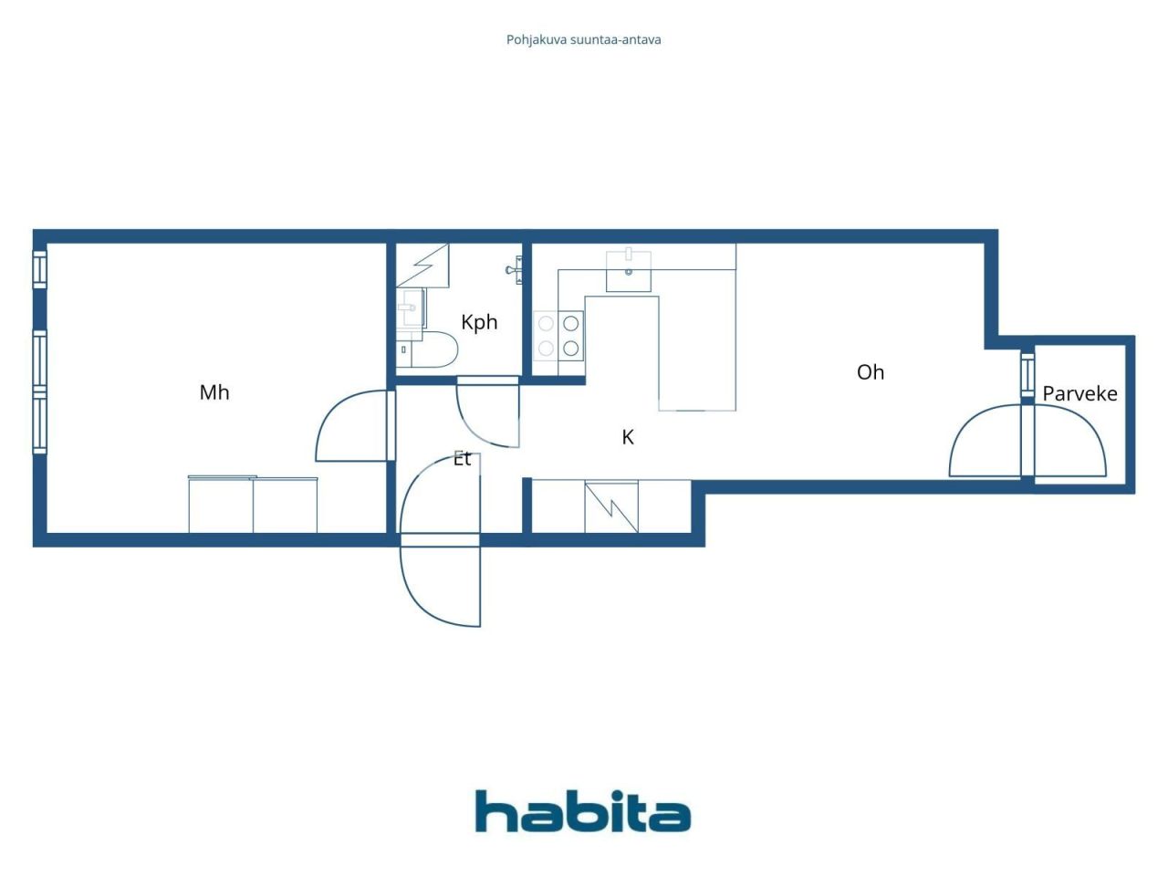 Апартаменты в Хельсинки, Финляндия, 32.5 м² - фото 2