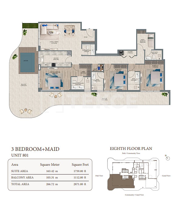 Апартаменты в Дубае, ОАЭ, 236 м² - фото 19