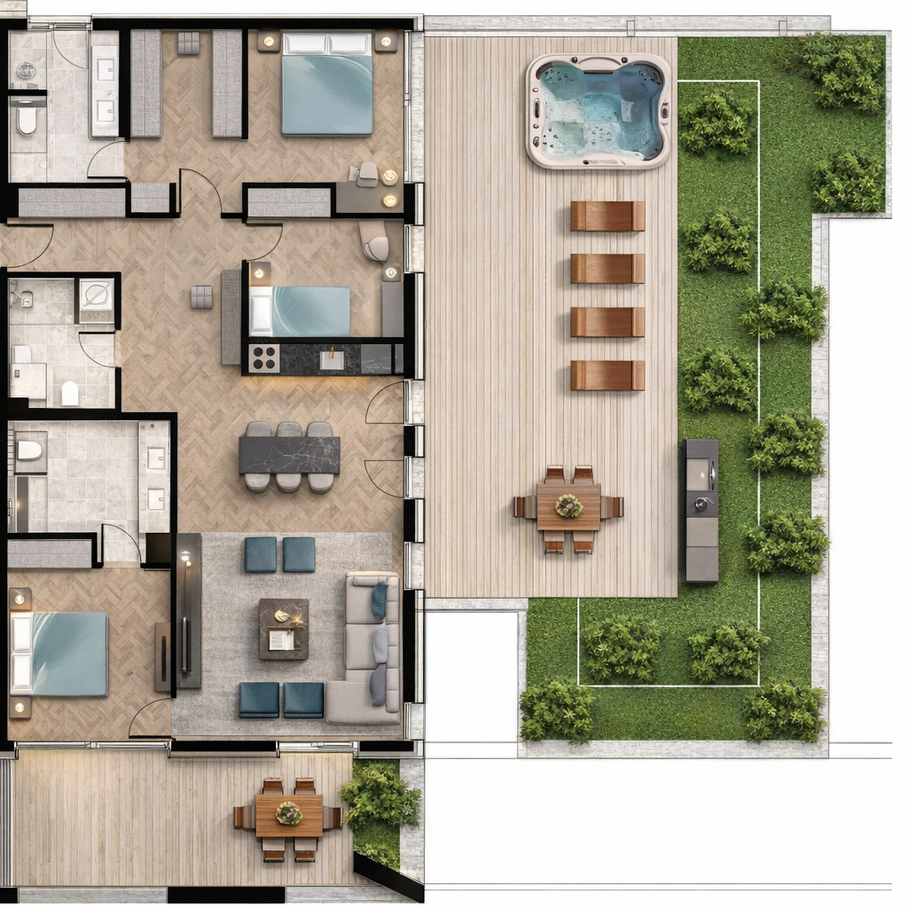 Апартаменты в Тивате, Черногория, 231.06 м² - фото 10
