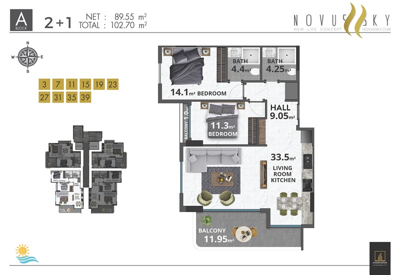 Апартаменты в Алании, Турция, 102 м² - фото 2