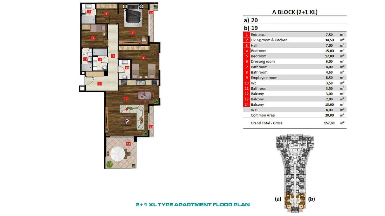 Апартаменты в Алании, Турция, 65 м² - фото 12