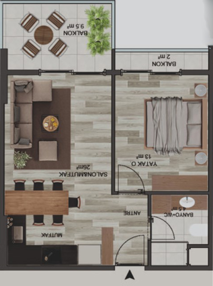 Квартира в Мерсине, Турция, 65 м² - фото 14